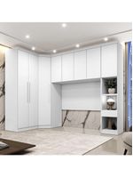 Guarda Roupa Modulado Casal Safira 8 Portas em MDF - Clic Móveis Branco