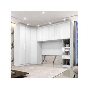 Guarda Roupa Modulado Casal Safira 8 Portas em MDF - Clic Móveis Branco