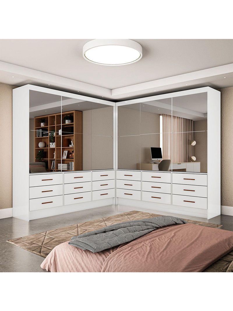 Closet Sevilha 6 Portas Casal Duplo Premium 18 Gavetas