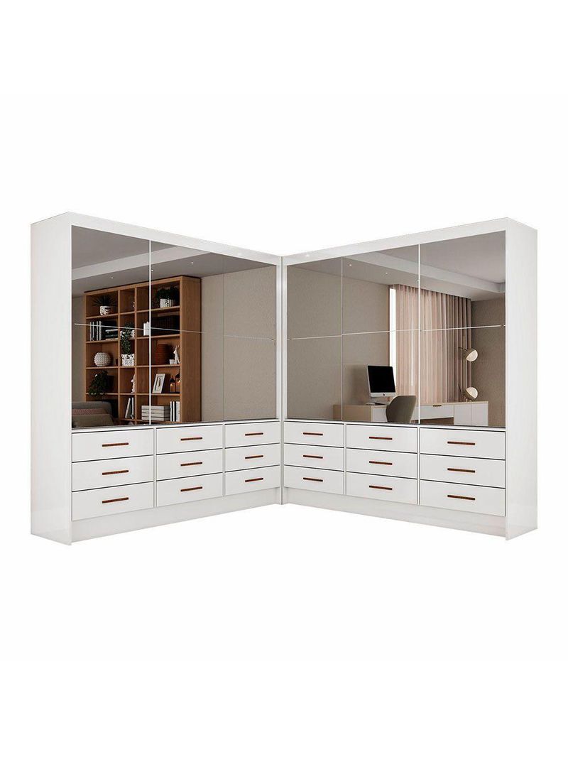 Closet Sevilha 6 Portas Casal Duplo Premium 18 Gavetas