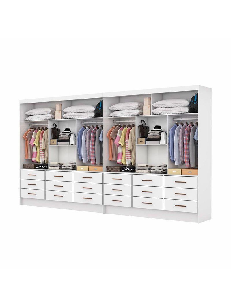 Closet Sevilha 6 Portas Casal Duplo Premium 18 Gavetas