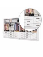 Closet Sevilha 6 Portas Casal Duplo Premium 18 Gavetas