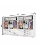 Closet Sevilha 6 Portas Casal Duplo Premium 18 Gavetas