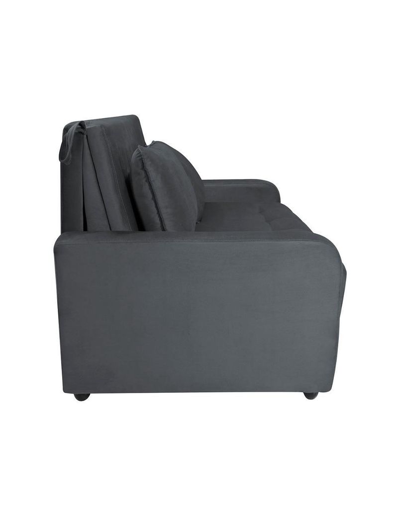 Sofá Cama Para Sala De Estar Amora New Suede - Cinza Cinza