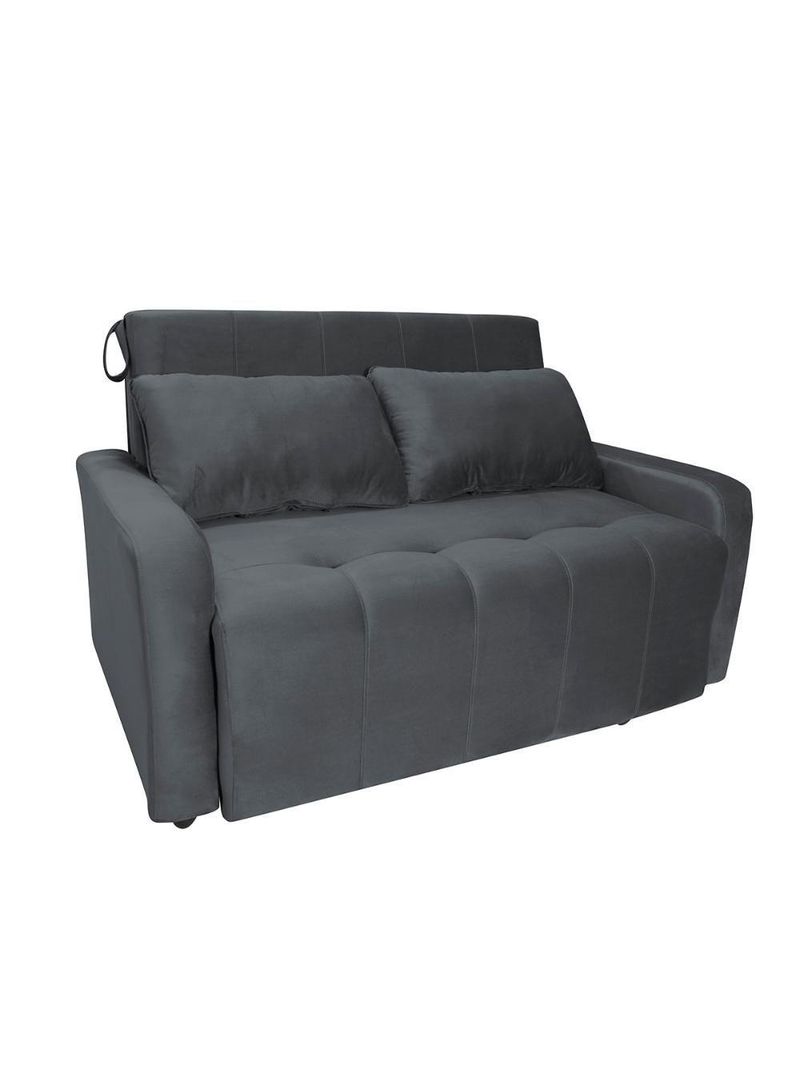 Sofá Cama Para Sala De Estar Amora New Suede - Cinza Cinza
