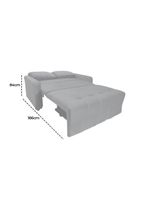 Sofá Cama Para Sala De Estar Amora New Suede - Cinza Cinza