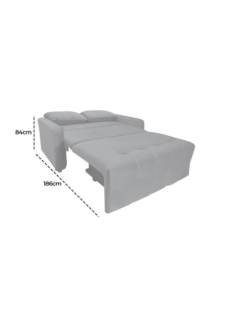 Sofá Cama Para Sala De Estar Amora New Suede - Cinza Cinza
