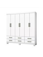 Guarda Roupa Casal D22 6 Portas 6 Gavetas Branco