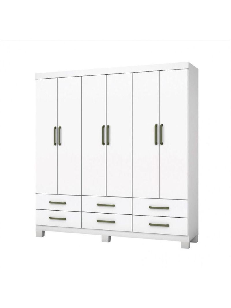Guarda Roupa Casal D22 6 Portas 6 Gavetas Branco