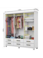 Guarda Roupa Casal D22 6 Portas 6 Gavetas Branco