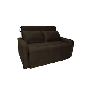 Sofá Cama Para Sala De Estar Amora New Suede - Marrom