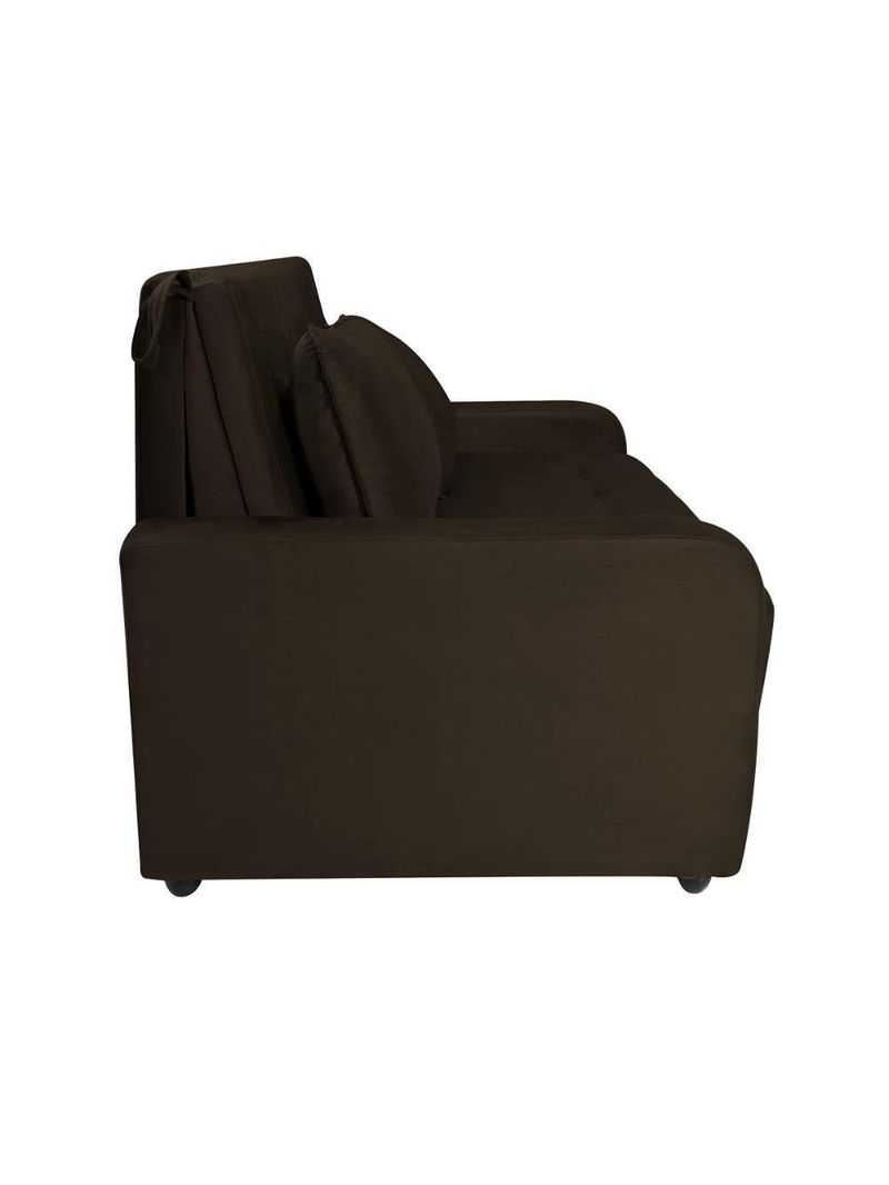 Sofá Cama Para Sala De Estar Amora New Suede - Marrom Marrom