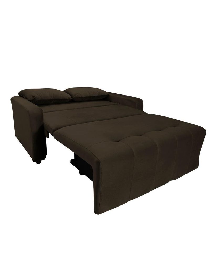 Sofá Cama Para Sala De Estar Amora New Suede - Marrom Marrom