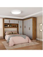 Guarda Roupa Casal Modulado 5 Portas Hercules 4 Portas 4 Gavetas Cinamomo com Off White