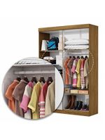 Guarda Roupa Casal Modulado 5 Portas Hercules 4 Portas 4 Gavetas Cinamomo com Off White