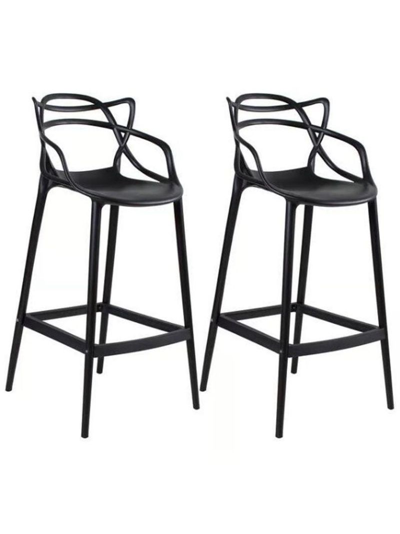 Kit C|2banqueta Baixa Masters Allegra - 66 Cm - Preto