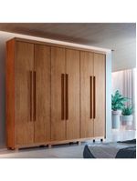 Guarda Roupa Casal Heros 6 Portas Com Pés Moderna Imbuia