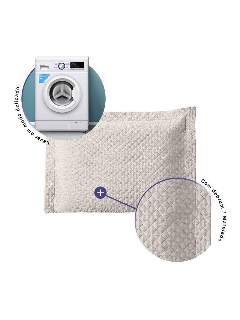 Porta Travesseiro Avulso 70cm x 50cm 1 Peça Prime Ultrassônico 100% Poliéster – Palha