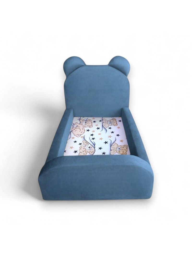 Cama Montessoriana Juvenil Menino Confortável Soft com Colchão Azul