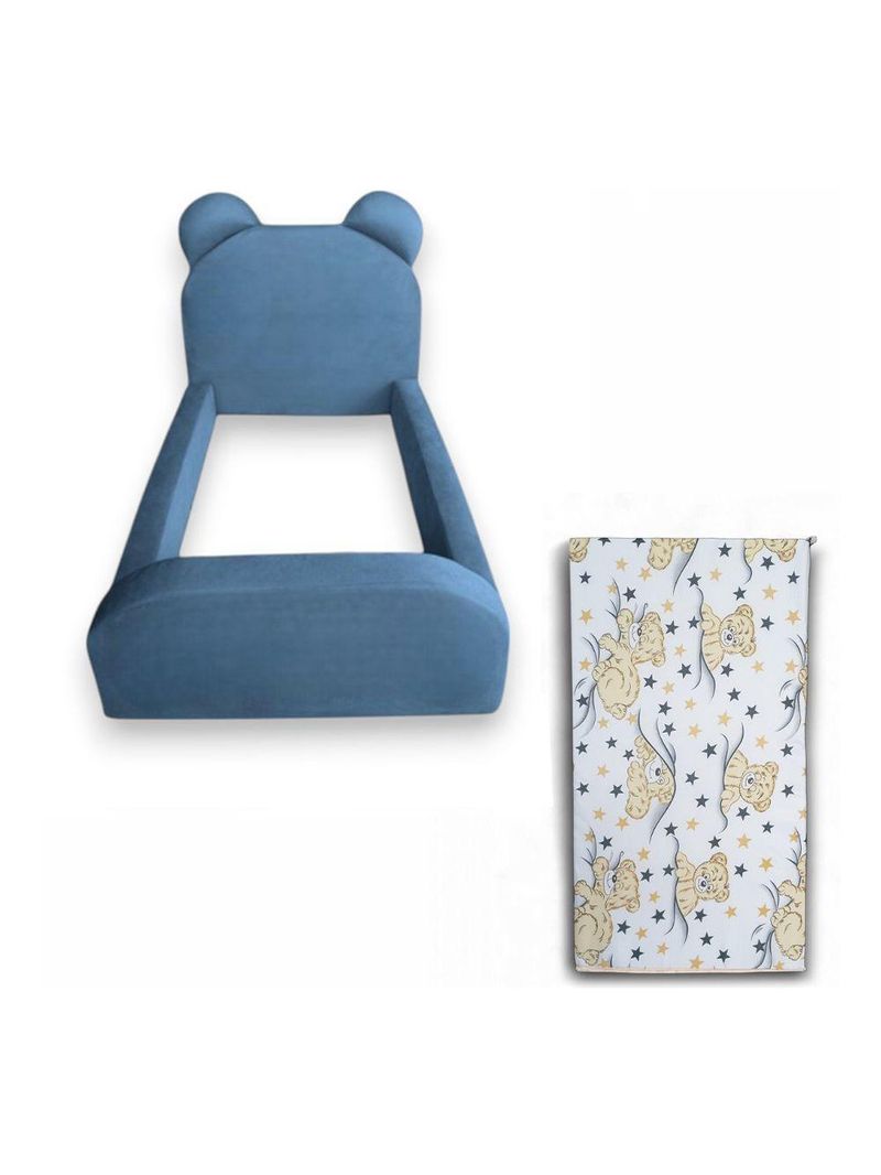 Cama Montessoriana Juvenil Menino Confortável Soft com Colchão Azul