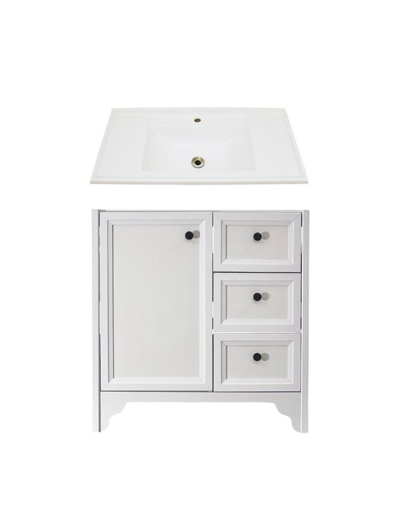 Gabinete Armário Banheiro Ditália C/pia Bn-05 Branco