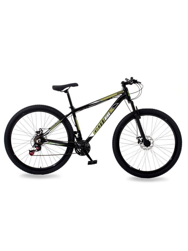 Bicicleta Aro 29 Alumínio 24v Rocker Freio A Disco Susp Gott 155 Preto Dourado