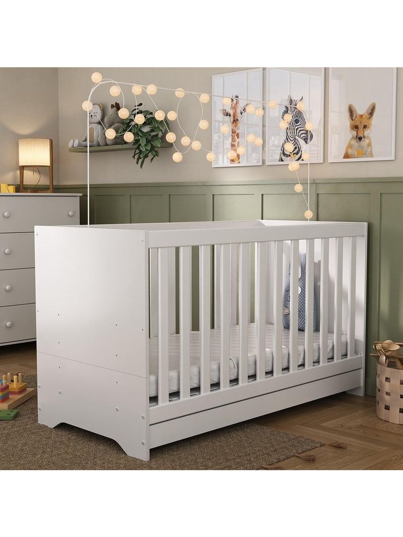 Berço 3 Em 1 com Colchão Incluso Multimóveis Mp0527c Branco