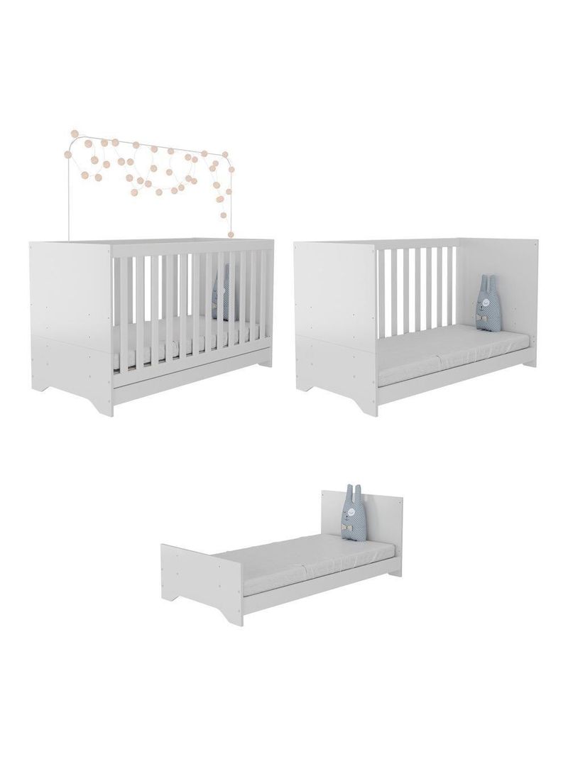 Berço 3 Em 1 com Colchão Incluso Multimóveis Mp0527c Branco