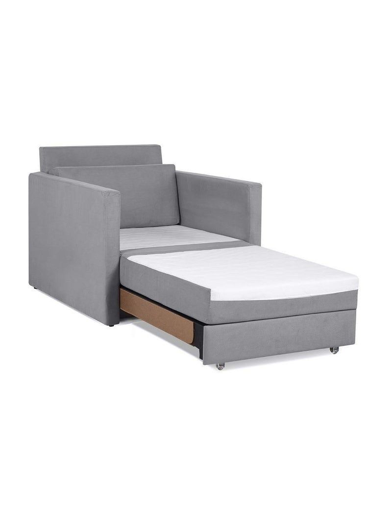Sofá Cama Castor Solteiro Salerno Max Suede Cinza