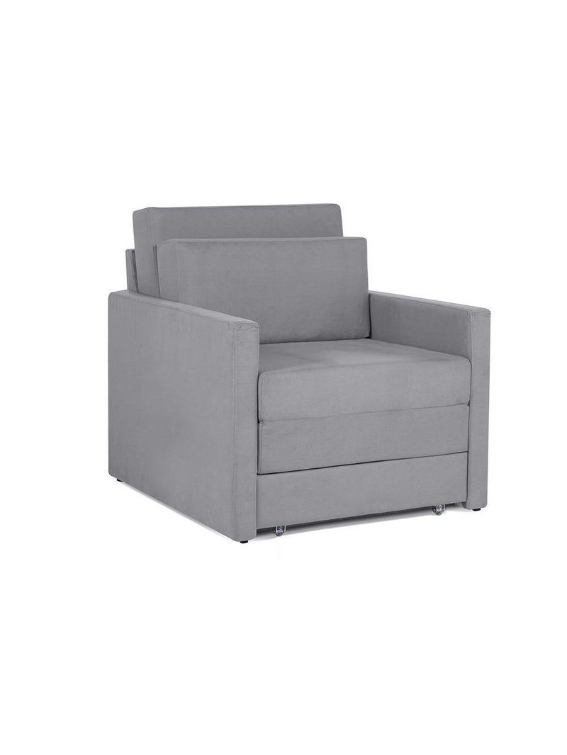 Sofá Cama Castor Solteiro Salerno Max Suede Cinza