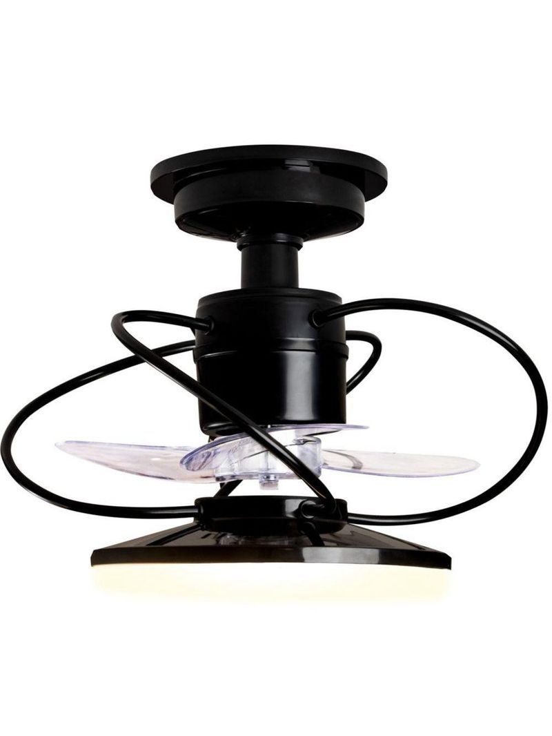 Ventilador De Teto Treviso Preto Elegance Led Control Remoto