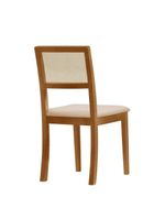 Kit 8 Cadeiras De Jantar Madeira Maciça Mel Encosto Telinha Palha Estofada Veludo Bege Rubi Preto