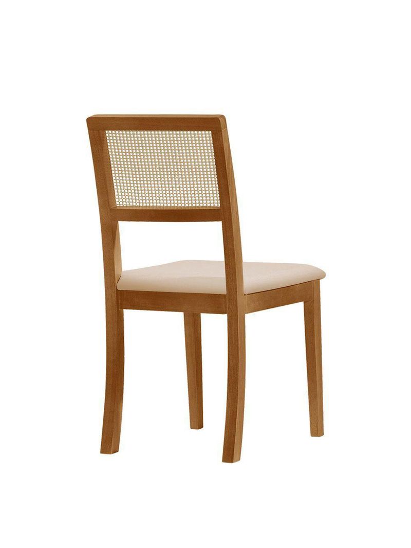 Kit 8 Cadeiras De Jantar Madeira Maciça Mel Encosto Telinha Palha Estofada Veludo Bege Rubi Preto