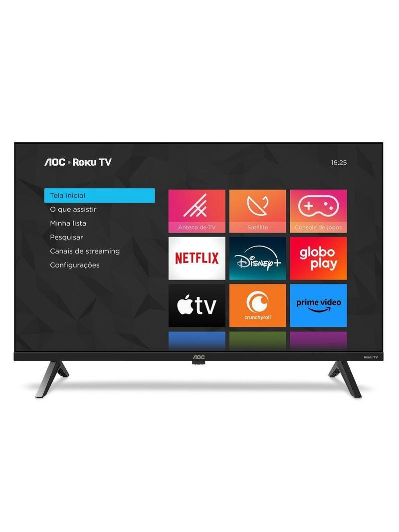 Smart TV 40 AOC Roku DLED HH 40S5045/78 Preto Bivolt