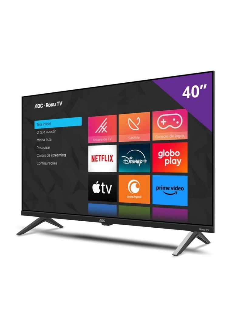Smart TV 40 AOC Roku DLED HH 40S5045/78 Preto Bivolt