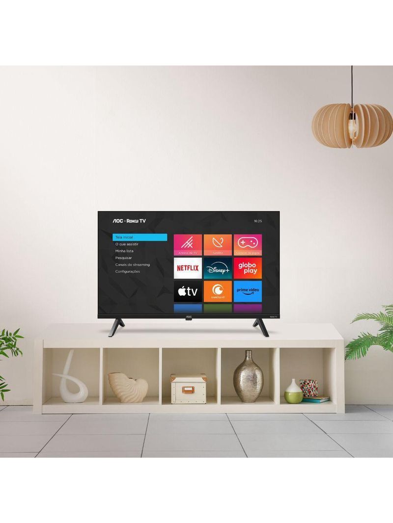 Smart TV 40 AOC Roku DLED HH 40S5045/78 Preto Bivolt