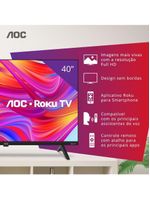 Smart TV 40 AOC Roku DLED HH 40S5045/78 Preto Bivolt