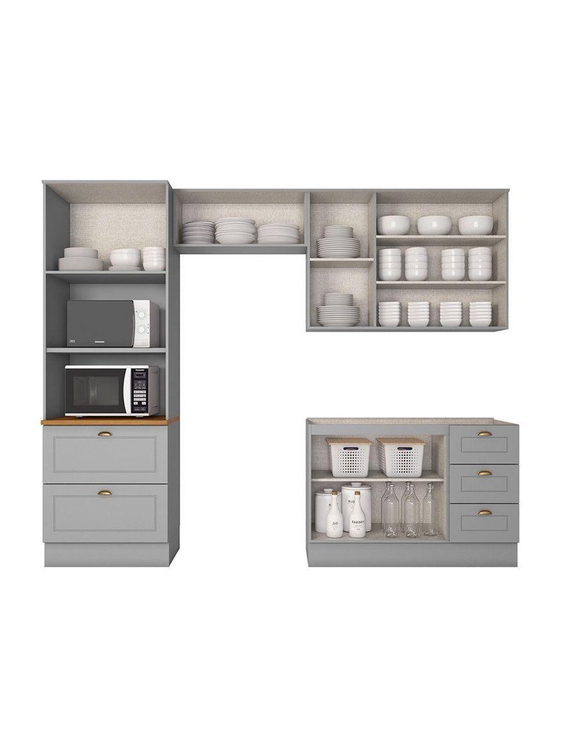 Cozinha Compacta 4 Peças Com Paneleiro Torre Quente Amy