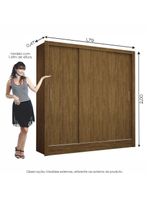 Guarda Roupa Casal Fortaleza 3 Portas Carioca Móveis Cinamomo