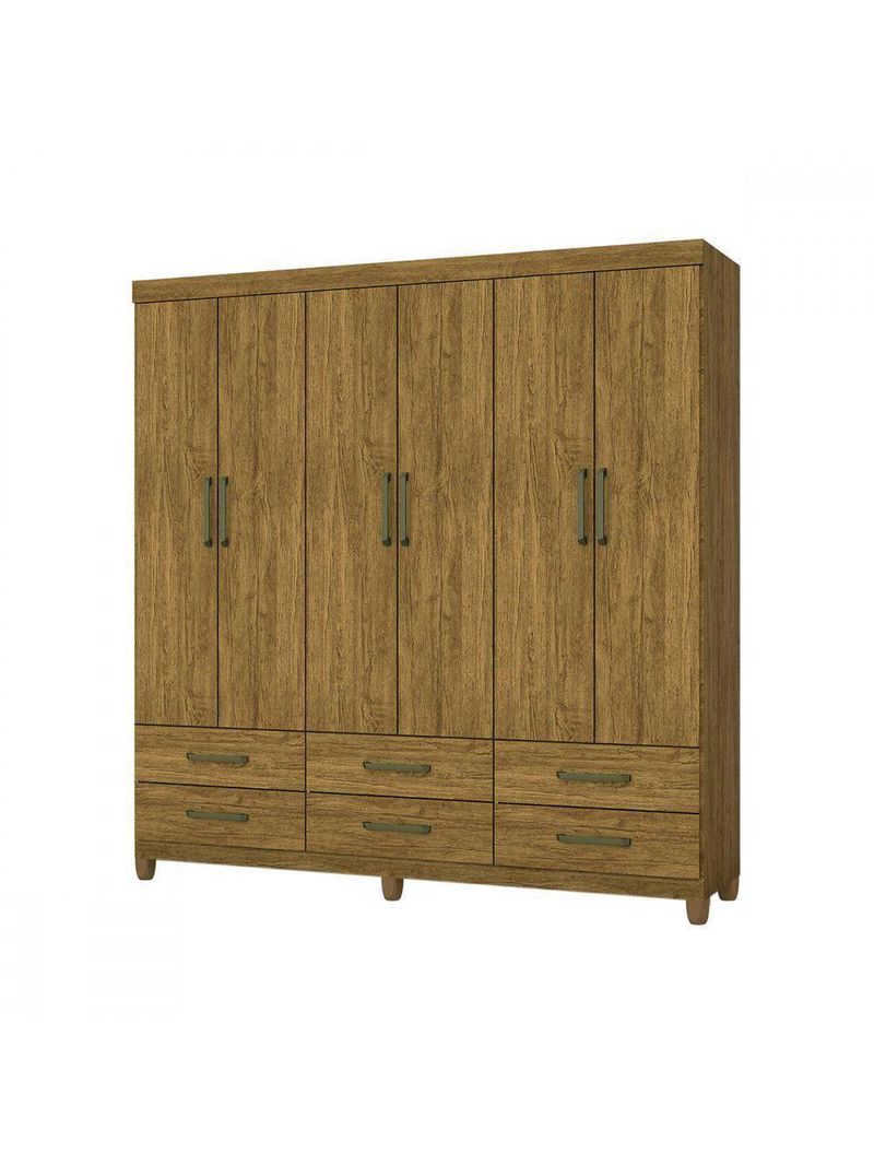 Guarda Roupa D22 6 Portas 6 Gavetas Com Pés Carioca Móveis Freijó