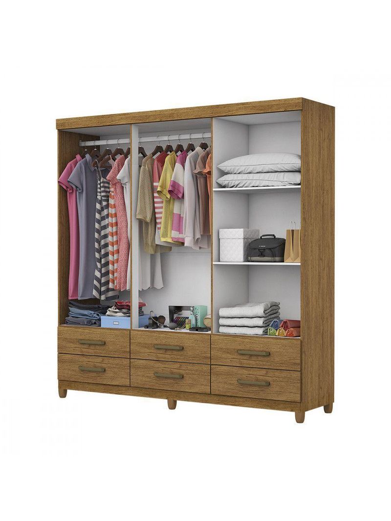 Guarda Roupa D22 6 Portas 6 Gavetas Com Pés Carioca Móveis Freijó