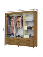 Guarda Roupa D22 6 Portas 6 Gavetas Com Pés Carioca Móveis Freijó