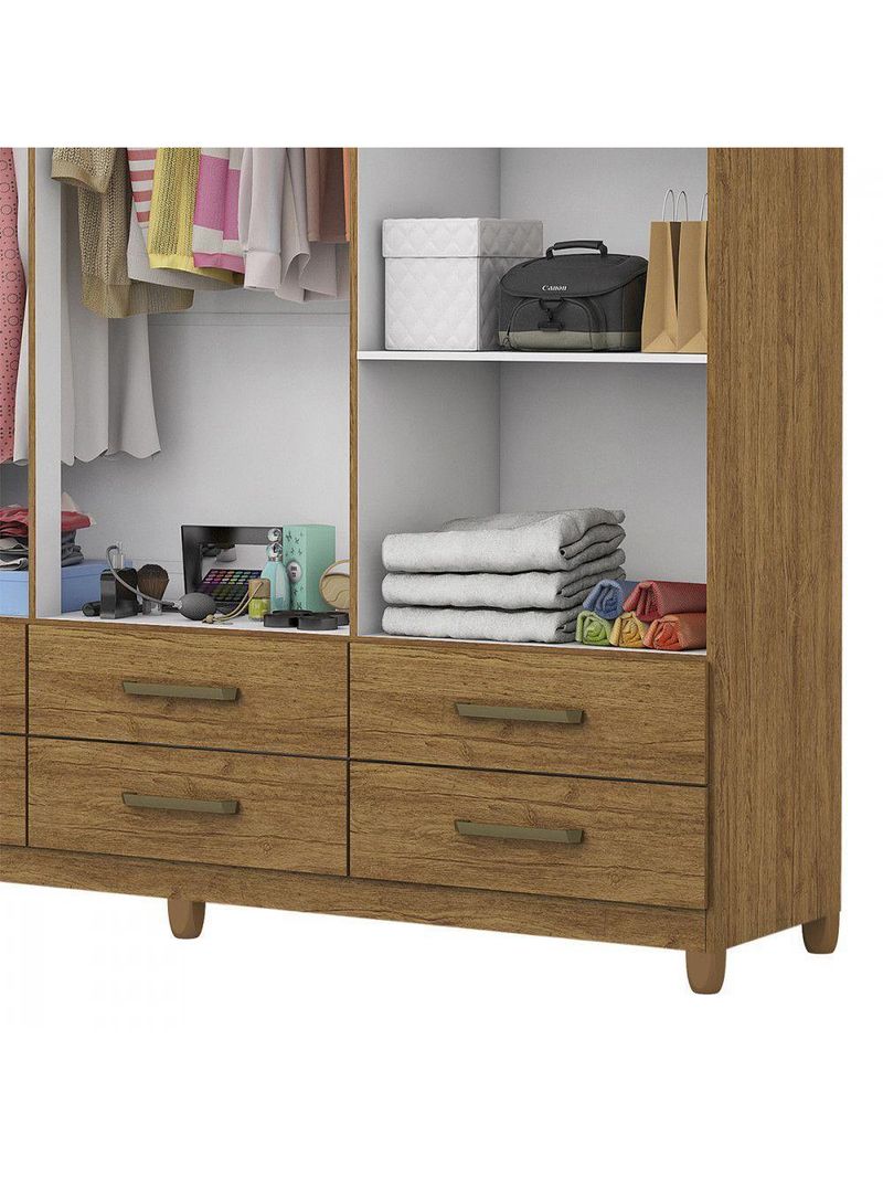 Guarda Roupa D22 6 Portas 6 Gavetas Com Pés Carioca Móveis Freijó