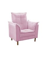 Poltrona De Amamentação Ergonômica Loana Com Puff Suede Rosê