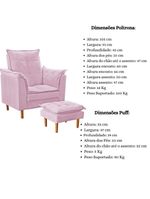 Poltrona De Amamentação Ergonômica Loana Com Puff Suede Rosê