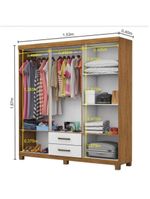 Guarda Roupa Casal 6 Portas Carioca Móveis Freijó Branco