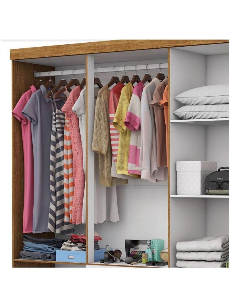 Guarda Roupa Casal 6 Portas Carioca Móveis Freijó Branco