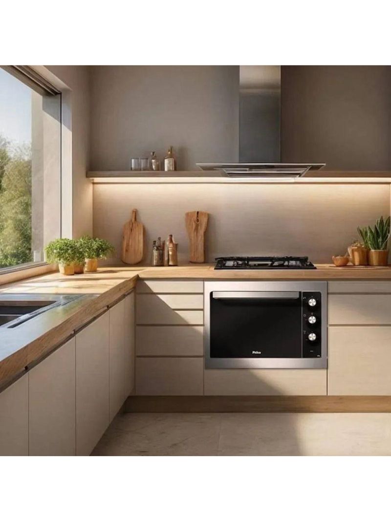 Forno Elétrico De Embutir Philco PFE47E Preto Com Bordas Inox 47L 110V