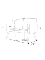 Kit Sofá Namoradeira + 2 Poltronas Sala Estar Balaqui Decor Cor:bege