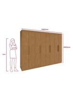 Guarda-roupa Casal Easy Slim 8 Portas Amendoa Clean